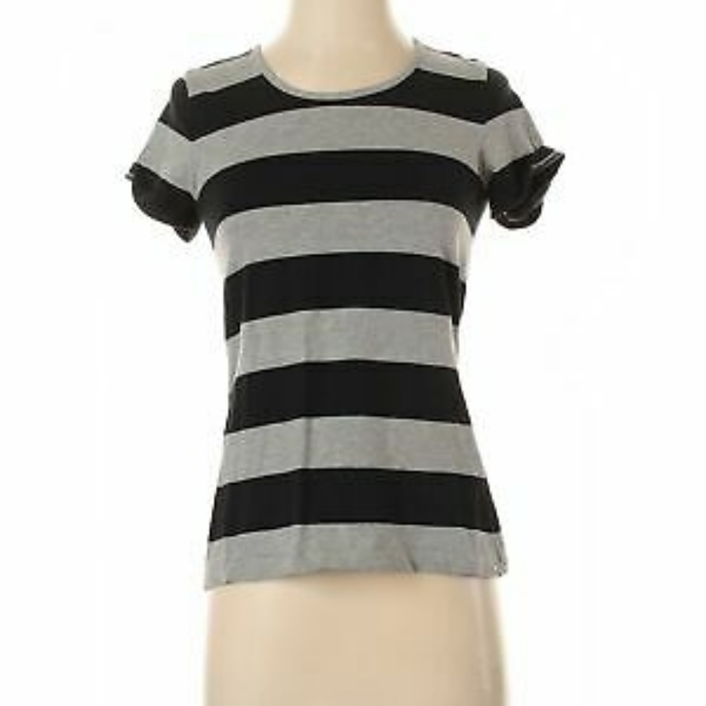French Connection striped tee with back cutout